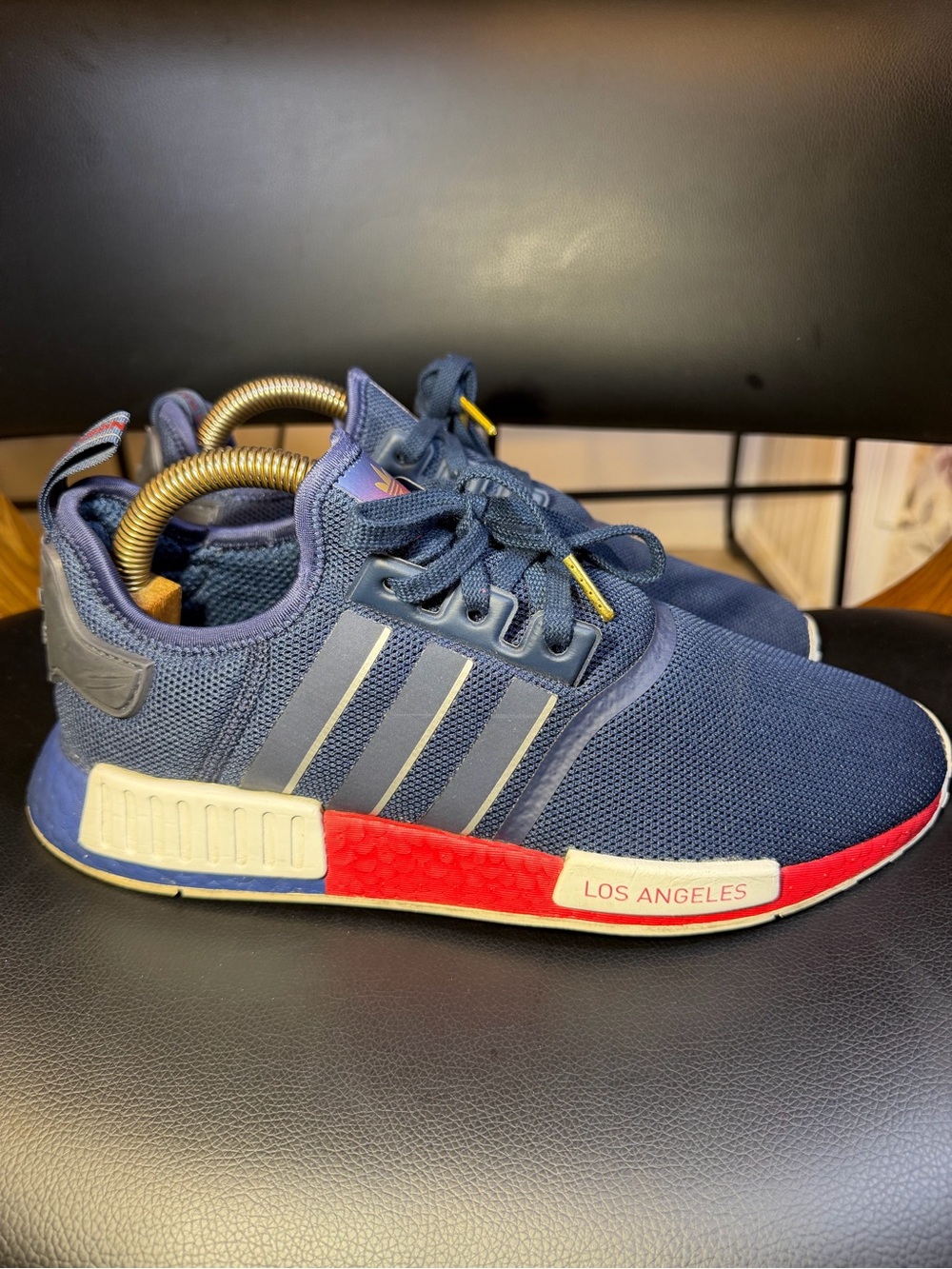 Adidas Mens NMD R1 Navy/Silver/Scarlet Los Angelas FY1162 Sz 11